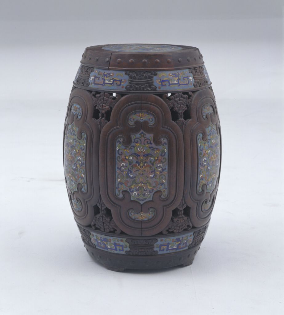 图片[1]-Rosewood inlaid with enamel embroidery pier-China Archive